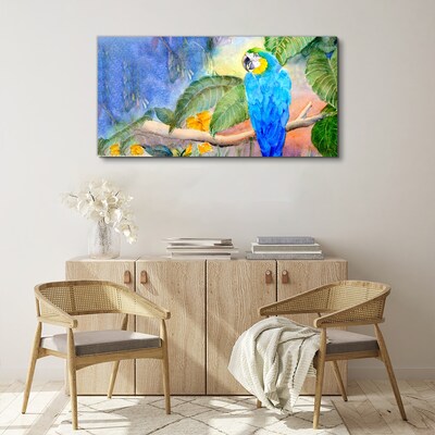Foto auf leinwand Tropischer Papagei im Aquarell