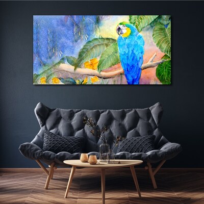 Foto auf leinwand Tropischer Papagei im Aquarell