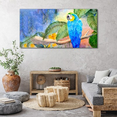 Foto auf leinwand Tropischer Papagei im Aquarell