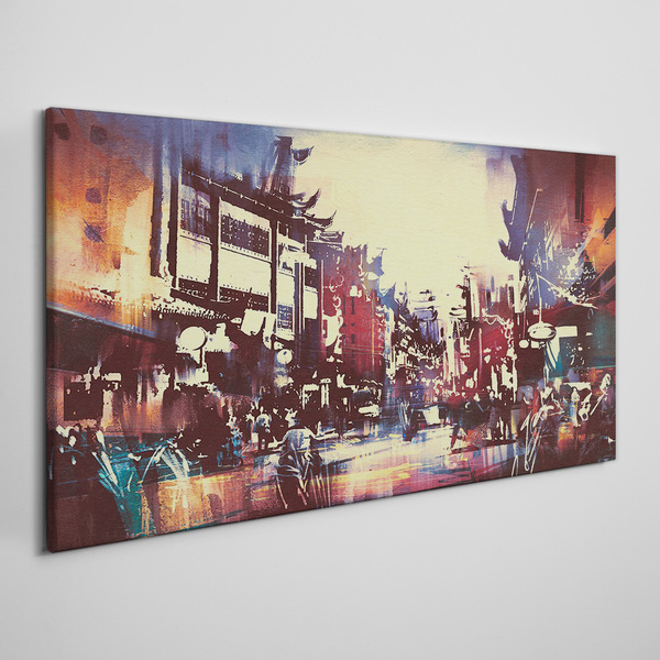 Foto auf leinwand Straßenbild in Nachtfarben