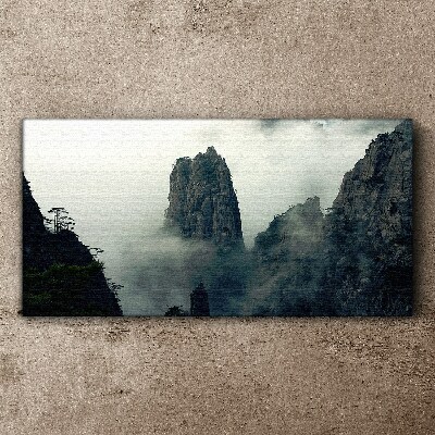 Bild auf leinwand Neblige Berglandschaft
