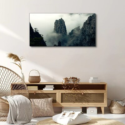 Bild auf leinwand Neblige Berglandschaft