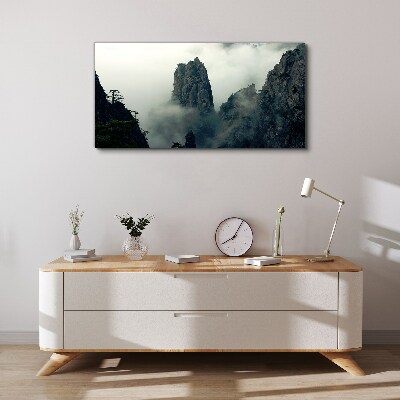 Bild auf leinwand Neblige Berglandschaft