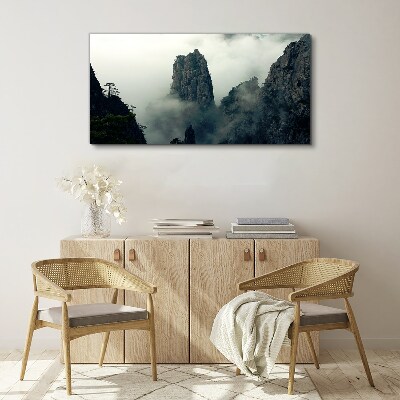 Bild auf leinwand Neblige Berglandschaft