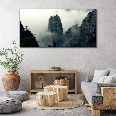 Bild auf leinwand Neblige Berglandschaft
