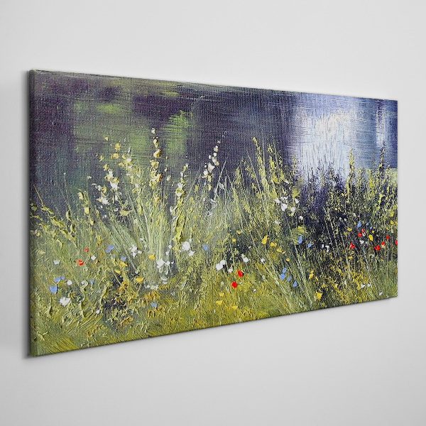 Foto auf leinwand Blumenwiese im Licht