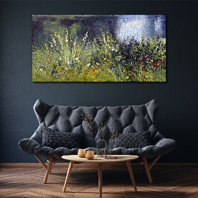 Foto auf leinwand Blumenwiese im Licht