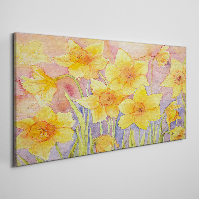 Wandbild Blumen gelbe Zeichnung