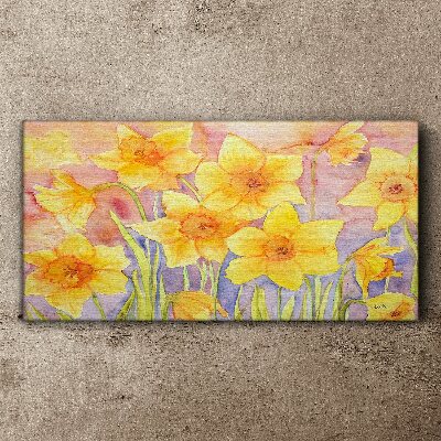 Wandbild Blumen gelbe Zeichnung