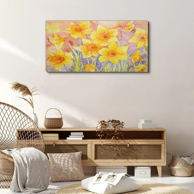 Wandbild Blumen gelbe Zeichnung