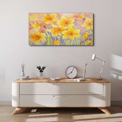 Wandbild Blumen gelbe Zeichnung