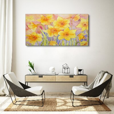 Wandbild Blumen gelbe Zeichnung