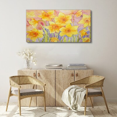 Wandbild Blumen gelbe Zeichnung