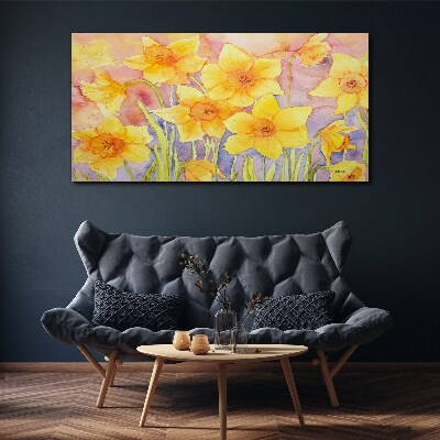 Wandbild Blumen gelbe Zeichnung