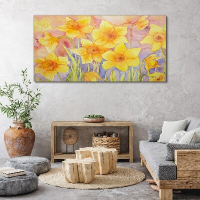 Wandbild Blumen gelbe Zeichnung