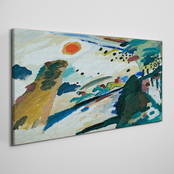 Bild auf leinwand Abstrakte Landschaft mit Sonne