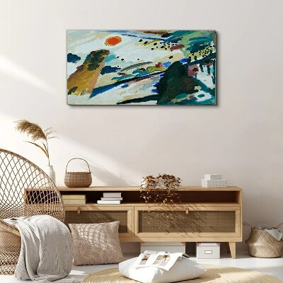 Bild auf leinwand Abstrakte Landschaft mit Sonne
