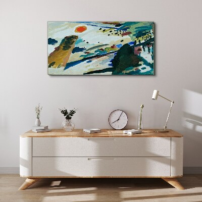 Bild auf leinwand Abstrakte Landschaft mit Sonne