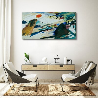 Bild auf leinwand Abstrakte Landschaft mit Sonne