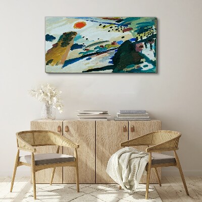 Bild auf leinwand Abstrakte Landschaft mit Sonne