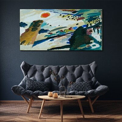 Bild auf leinwand Abstrakte Landschaft mit Sonne