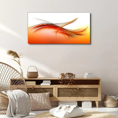 Foto auf leinwand Dynamische Wellen in Orangetönen