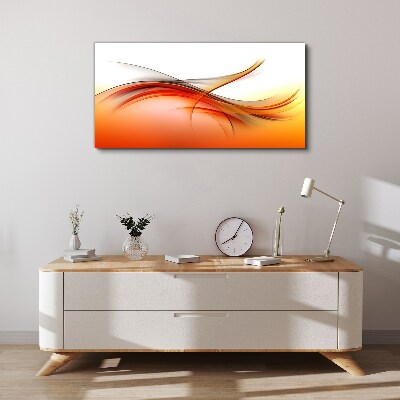 Foto auf leinwand Dynamische Wellen in Orangetönen