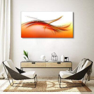 Foto auf leinwand Dynamische Wellen in Orangetönen