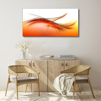 Foto auf leinwand Dynamische Wellen in Orangetönen