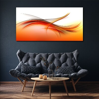 Foto auf leinwand Dynamische Wellen in Orangetönen