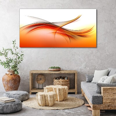 Foto auf leinwand Dynamische Wellen in Orangetönen