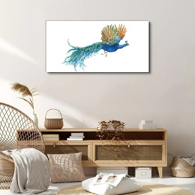 Foto leinwand Bunter Pfau in Bewegung