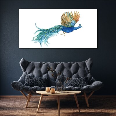 Foto leinwand Bunter Pfau in Bewegung