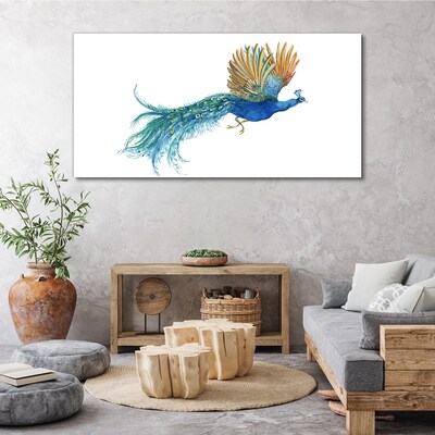 Foto leinwand Bunter Pfau in Bewegung