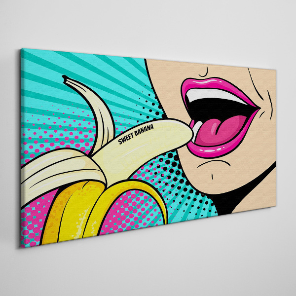 Foto auf leinwand Süße Banane im Pop-Art-Stil
