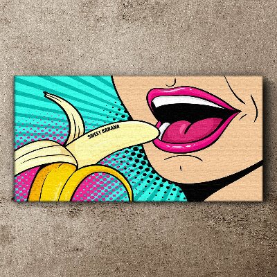Foto auf leinwand Süße Banane im Pop-Art-Stil