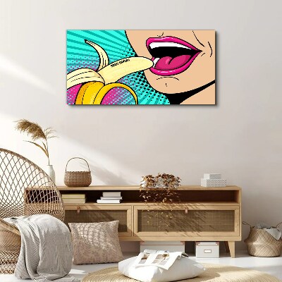 Foto auf leinwand Süße Banane im Pop-Art-Stil