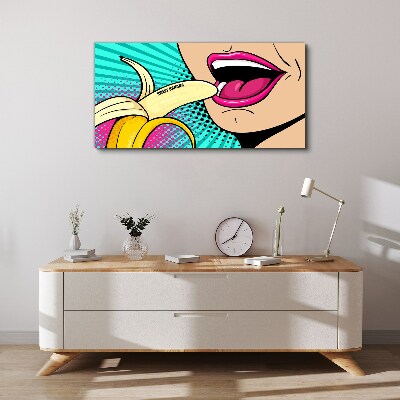 Foto auf leinwand Süße Banane im Pop-Art-Stil
