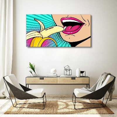 Foto auf leinwand Süße Banane im Pop-Art-Stil