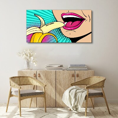Foto auf leinwand Süße Banane im Pop-Art-Stil