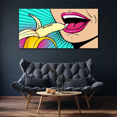 Foto auf leinwand Süße Banane im Pop-Art-Stil