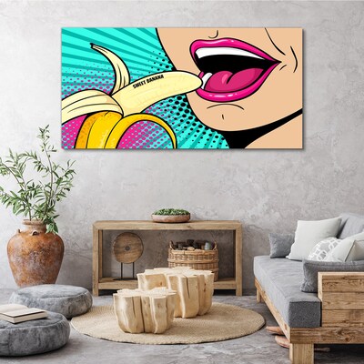 Foto auf leinwand Süße Banane im Pop-Art-Stil