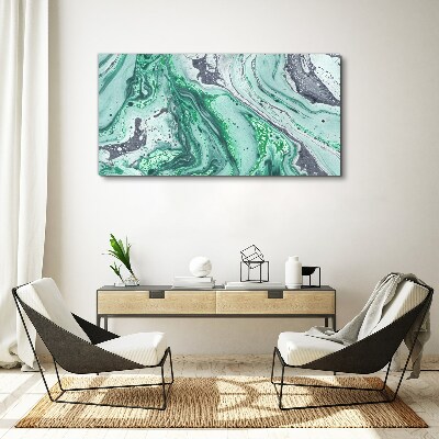 Foto auf leinwand Grüne Wellen der Abstraktion