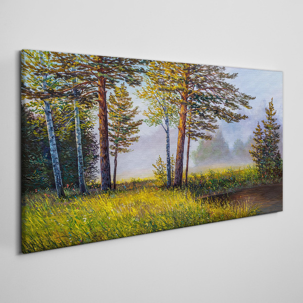 Foto leinwand Morgennebel im Wald