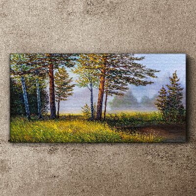 Foto leinwand Morgennebel im Wald
