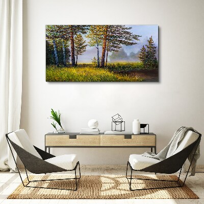 Foto leinwand Morgennebel im Wald