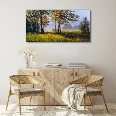 Foto leinwand Morgennebel im Wald
