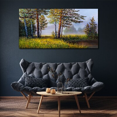 Foto leinwand Morgennebel im Wald