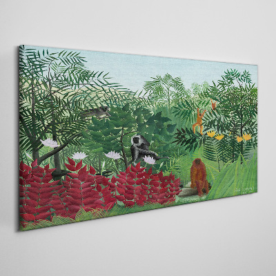 Foto auf leinwand Tropische Landschaft mit Affen