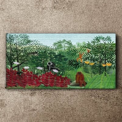 Foto auf leinwand Tropische Landschaft mit Affen